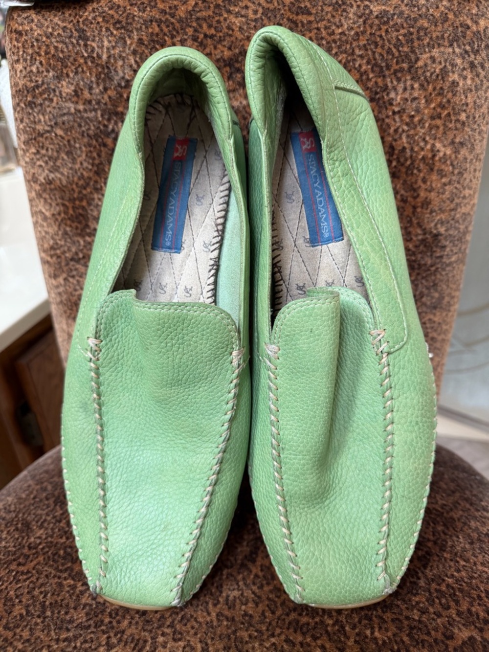 Men’s Stacy Adams Leather Green Slip-On Loafers